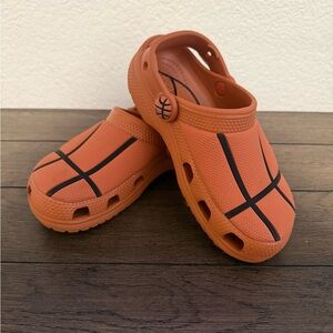 Kids Orange and Black Basketball Crocs